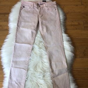 AG The Stevie Ankle Slim Straight Fit Pink Jean
